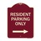 Signmission Reserved Parking Resident Parking W/ Right Arrow Heavy-Gauge Aluminum Sign, 24" x 18", BU-1824-23037 A-DES-BU-1824-23037 - alternate 1